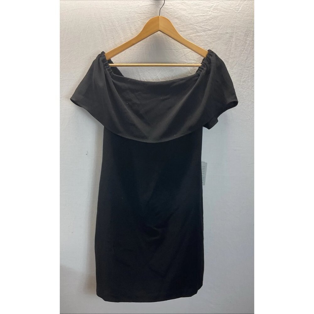 NEW Black Off Shoulder sleeveless chiffon Dress Charles Henry size S‎